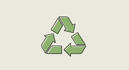 flat vector illustrations An iconic recycle symbol in an eco-friendly concept to encourage sustainability. This symbolizes the idea of reduce, reuse, recycle to create a sustainable world
