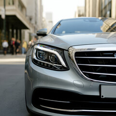 Modern Sports Convertible Downtown Advertisement Stylish Grey Convertible Automobile