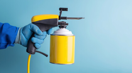 Close-Up of Hand Holding Electric Paint Sprayer – Renovation Tool Mockup