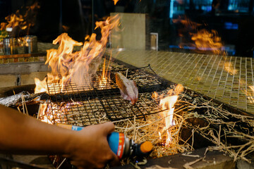 Japanese traditional cooking technique Warayaki