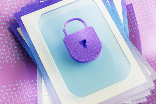  3D render symbolizing data protection and cyber security