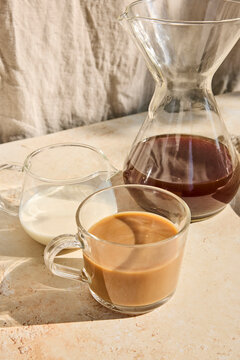 A tabletop with coffee