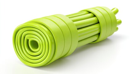 Rolled up green camping mat