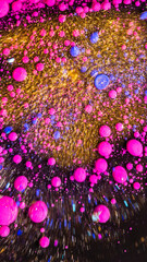 Cosmic abstract background with neon liquid bubbles texture galaxy space vibrant colorful art design