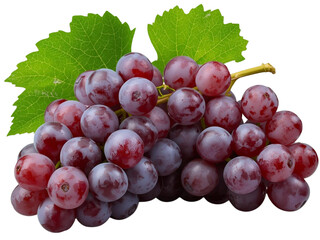 Bunch of grapes isolated on transparent background PNG created in Generative AI