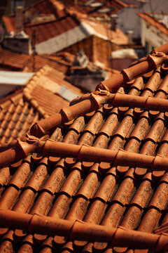 Terracotta rooftops under Lisbon's golden sun