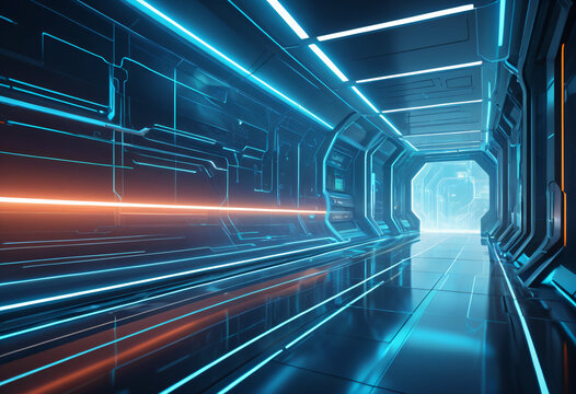 Futuristic Space Station Corridor