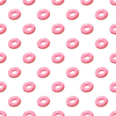 Pink Donuts Seamless Pattern