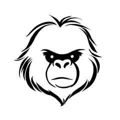 Obraz premium Howler Monkey. Howler Monkey simple black and white line art vector logo