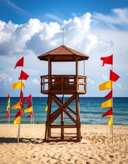 Beach lifeguard tower on a sunny day