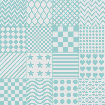 set  graphic geometric seamless patterns in black and white. 
gray, green, textile design, packaging, web design, scrapbooking paper