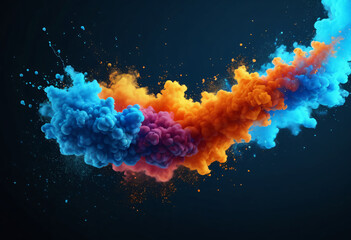Abstract Cloud of Colorful Smoke