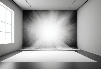 Empty White Room with Sunlight