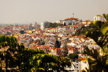 Lisbon rooftops in traditional architecture style