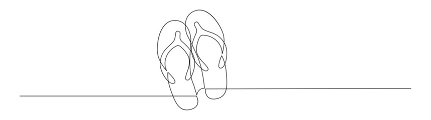 Flip Flops One Line Drawing