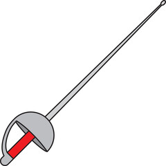 Fencing Sabre Sword Foil red icon.