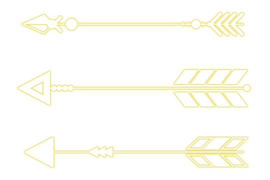 Decorative arrow set with modern geometric design