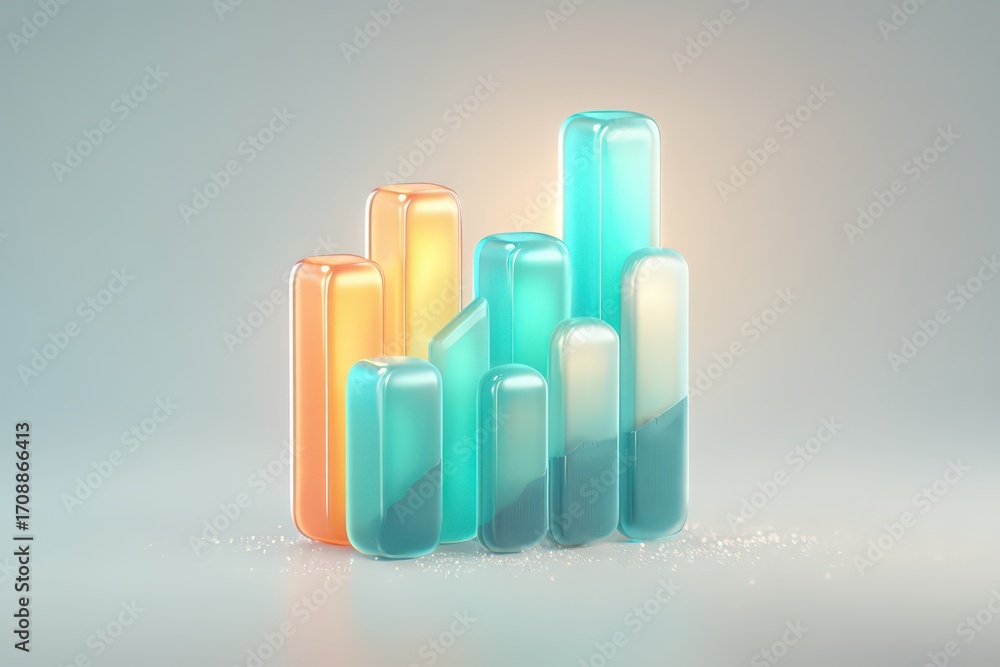 Leinwandbilder abstract representation of dynamic data analytics in vivid hues showcasing digital growth and market