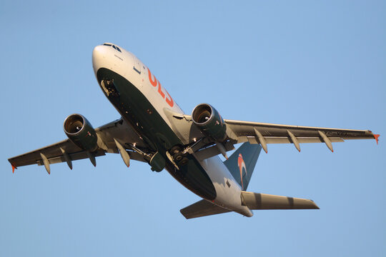 Tel Aviv, Israel &ndash; ULS Cargo Airbus A310-300F TC-VEL taking off from Ben Gurion Airport on November 17, 2018