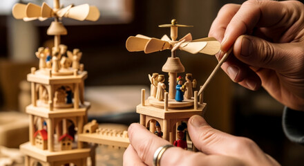 Handcrafting a Traditional German Christmas Pyramid