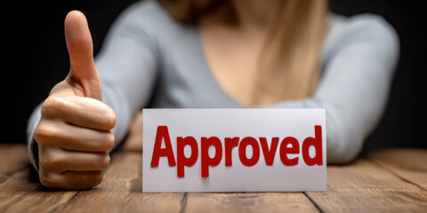 Close-up of a person's hand stamping a legal document labeled "Approved" with a red personal seal.