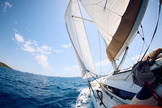 Boat is sailing on the sea