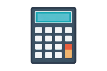 Simple flat calculator icon graphic for digital projects and presentations clean design isolated on transparent background