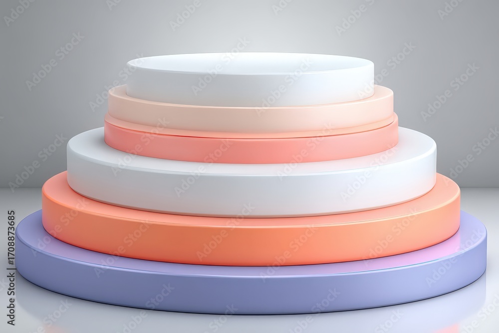 Aufkleber layers of abstract design in soft pastel colors demonstrating modern geometric aesthetics highlighte