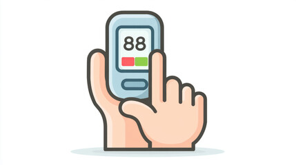 Hand holding device with numeric display and buttons