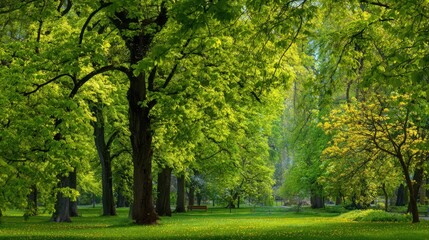 Fototapeta premium Lush parkland in springtime