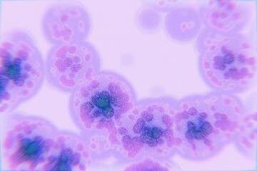 Microscopic View of Colorful Cells in a Biological Sample