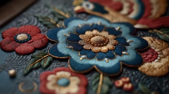 Exquisite Three-Dimensional Embroidery Handicraft Detail Display