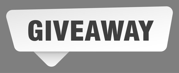 giveaway sign. giveaway white sticker isolated on gray background