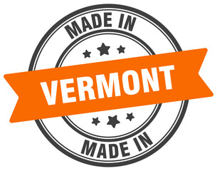 Made in Vermont round sign. Made in Vermont stamp.