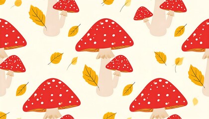 Autumnal mushroom pattern