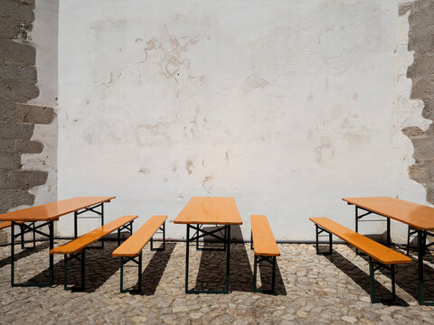 benches and tables