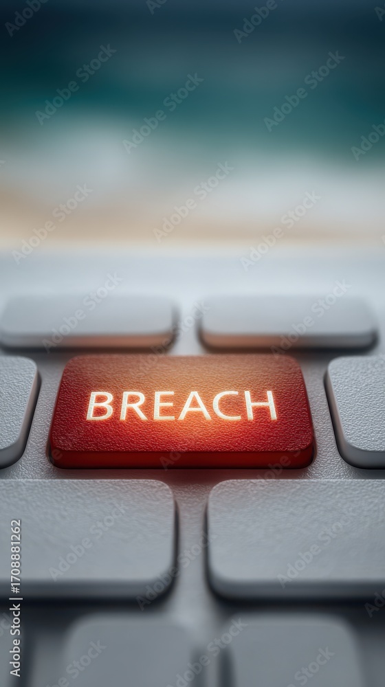 Poster data breach response strategies cybersecurity infographic overview digital environment close-up view