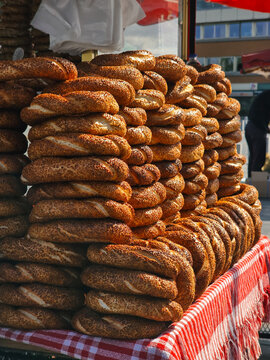 Simit Turkish Bagel Istanbul Street Vendor