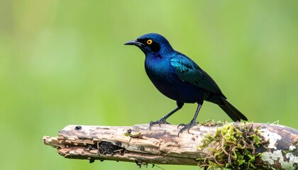 Blue bird perched on branch