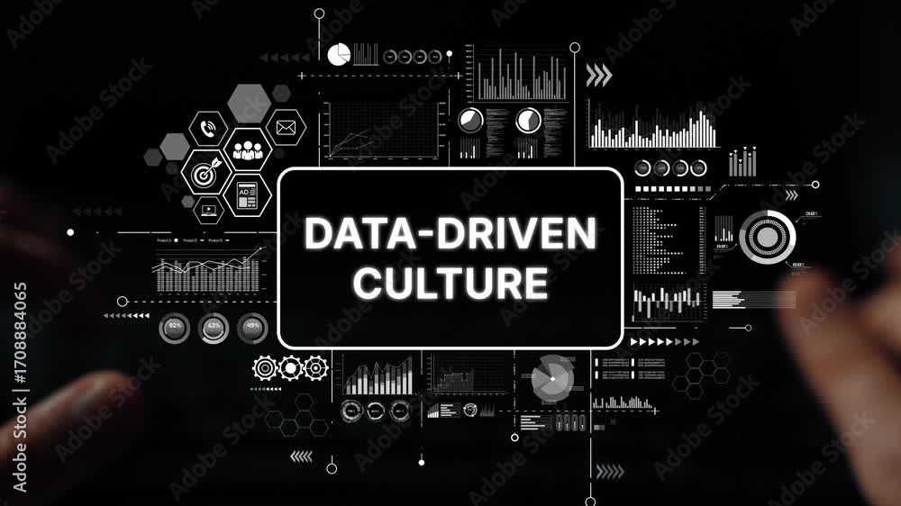 Leinwandbilder hands engaging with data visualizations and graphics representing a data-driven culture concept in a
