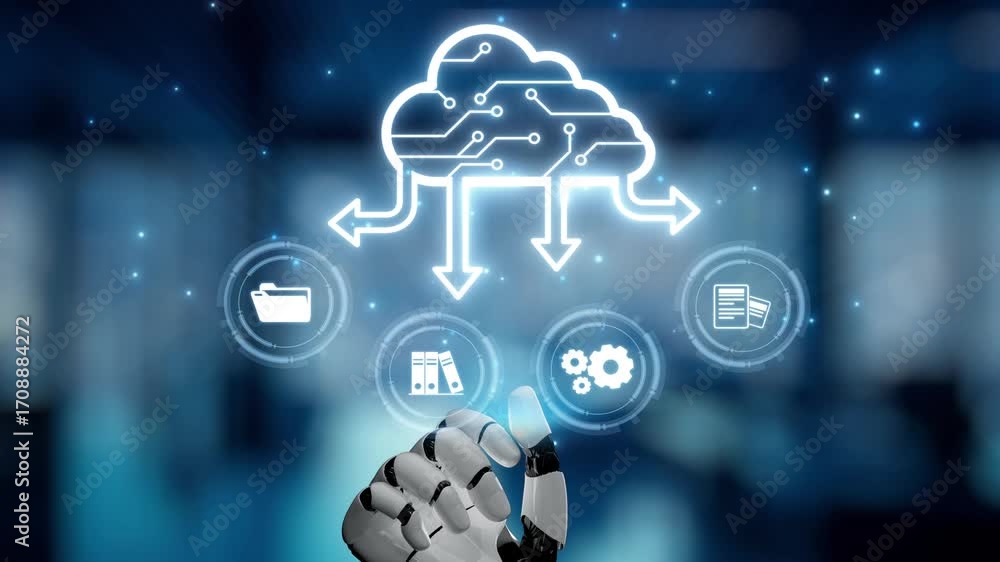 Poster ai and cloud strategy boost digital infrastructure using artificial intelligence for secure storage,