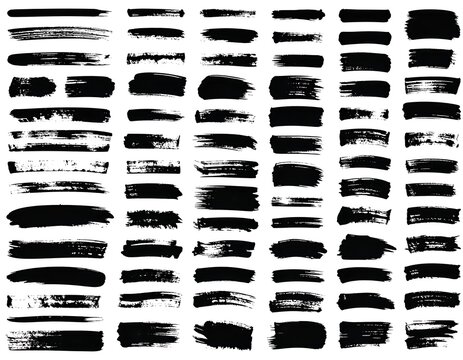 Collection of black paintbrush strokes