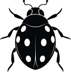 A vector illustration of a cute cartoon ladybug beetle on a leaf