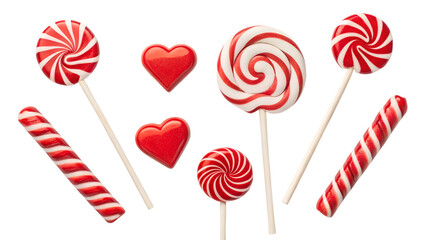 Assortment of Colorful Candies and Heart-Shaped Sweets