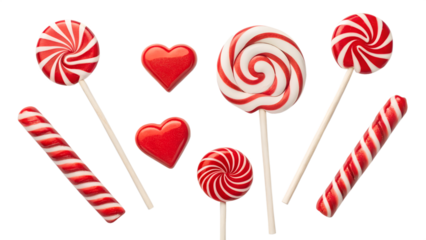Assortment of Colorful Candies and Heart-Shaped Sweets