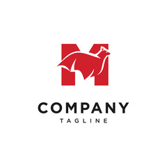 Letter M Flying Fox Logo Icon Vector