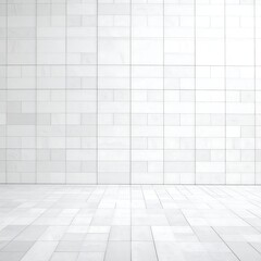 Empty white tiled room