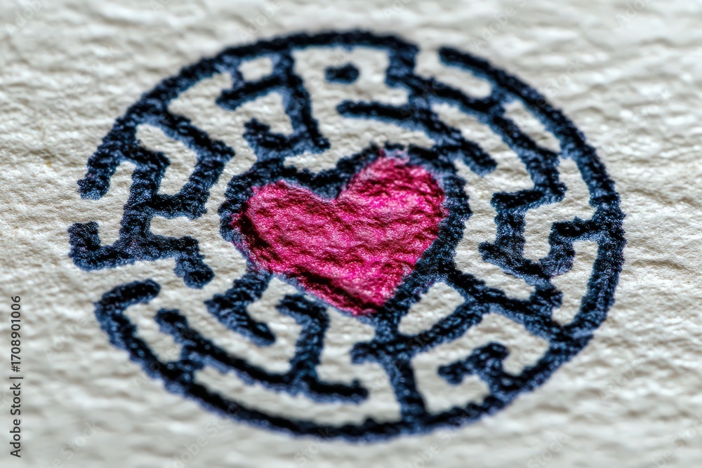 Aufkleber intricate illustration representing the intricate connection between love and the mind depicted in a