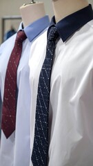 Formal shirts and ties on mannequins