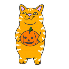 The Cat hand drawing Png image for Halloween or Holiday concept.